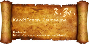 Karácson Zsuzsanna névjegykártya