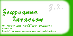 zsuzsanna karacson business card